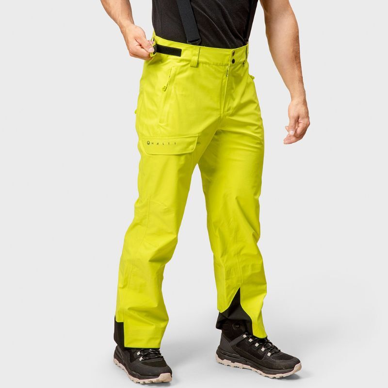 Halti Settler men's ski pants - Miesten Vedenpitävät, Tuulenpitävät, Hengittävät Lasketteluhousut - Keltainen