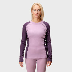 Halti Hossa women's merino wool base layer set in purple / Halti Hossa naisten merinovilla aluskerrasto violetti