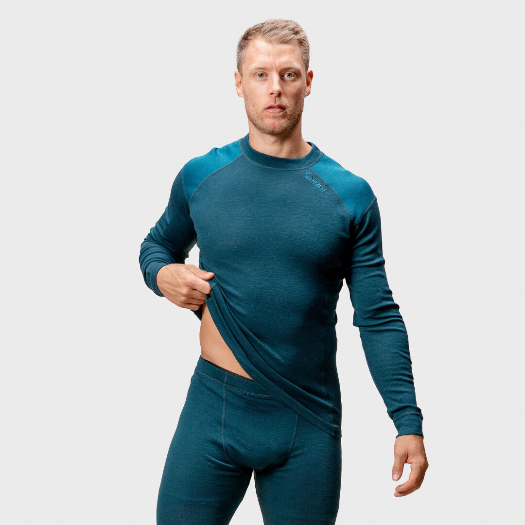 Halti Hossa men's merino wool base layer set blue / Halti Hossa miesten merinovillakerrasto sininen